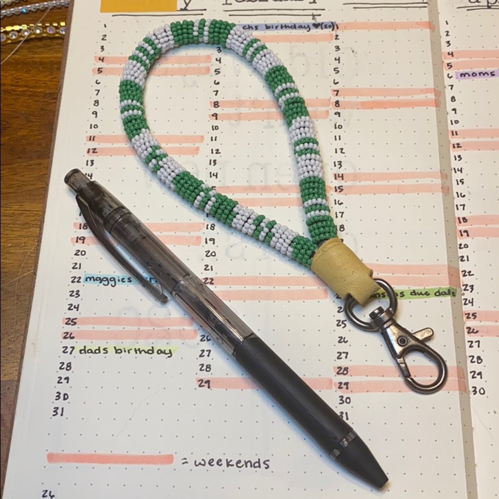 Handmade beaded keychain